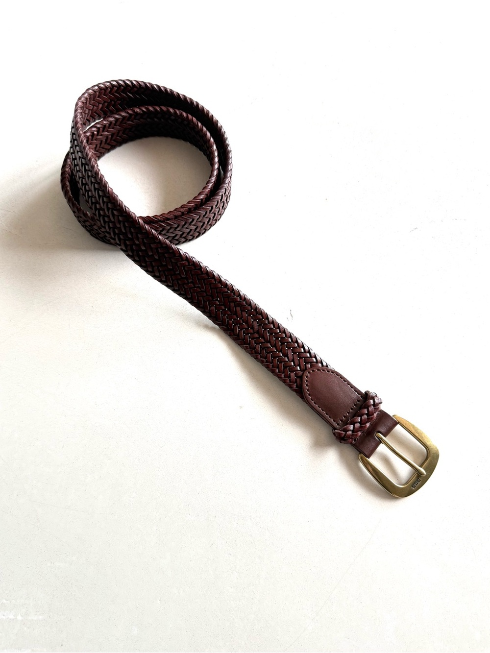 Polo Ralph Lauren Brown Genuine Braided Leather Belt 34